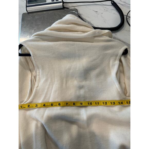 Anthropologie MOTH Open Front Sleeveless Cardigan Vest Cream Waterfall Knit - Picture 5 of 7